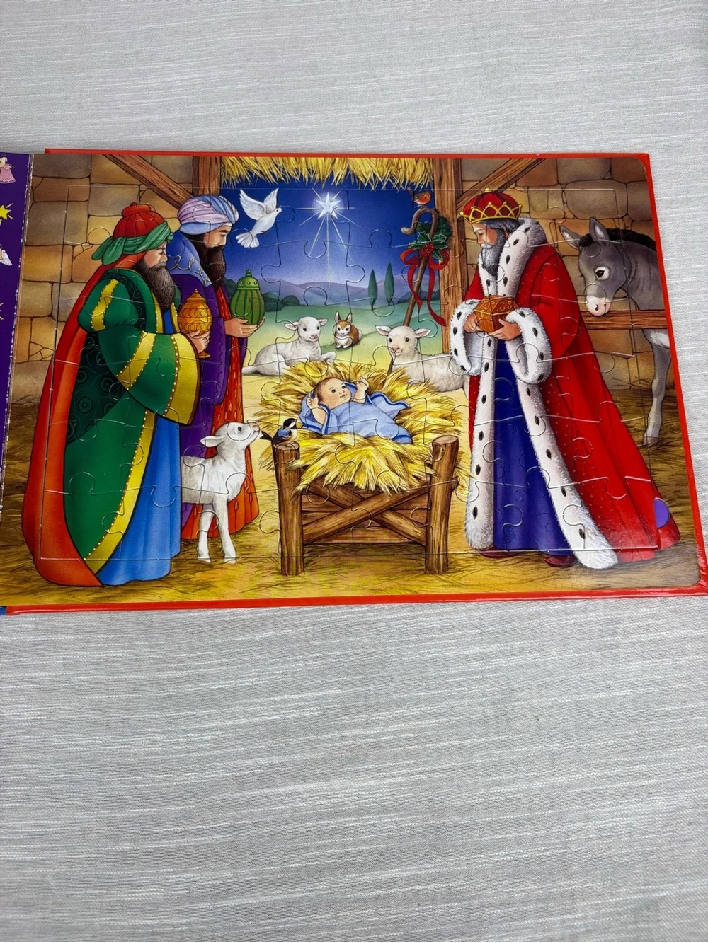 Christmas Jigsaw Book for Kids (Red, Blue) - Festive Bear Puzzle Set